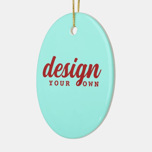 Aangepast Ontwerp Kerst Gepersonaliseerde Ovale Vo Keramisch Ornament (Links)