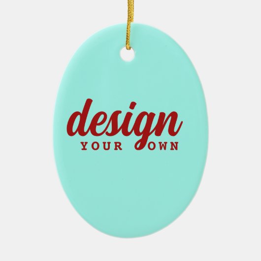 Aangepast Ontwerp Kerst Gepersonaliseerde Ovale Vo Keramisch Ornament (Voorkant)