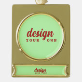 Aangepast Ontwerp Kerst Ornament, Gepersonaliseerd Verguld Banner Ornament (Voorkant)