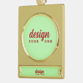 Aangepast Ontwerp Kerst Ornament, Gepersonaliseerd Verguld Banner Ornament (Links)