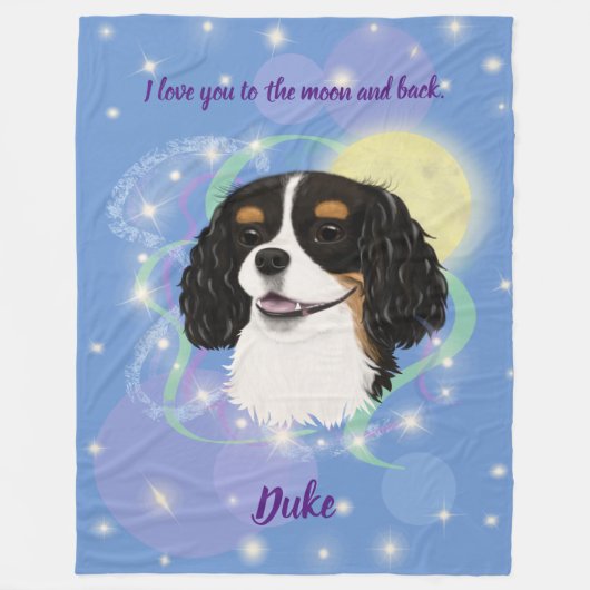 Aangepast ontwerp met driekleurige Cavalier Fleece Deken (Voorkant)