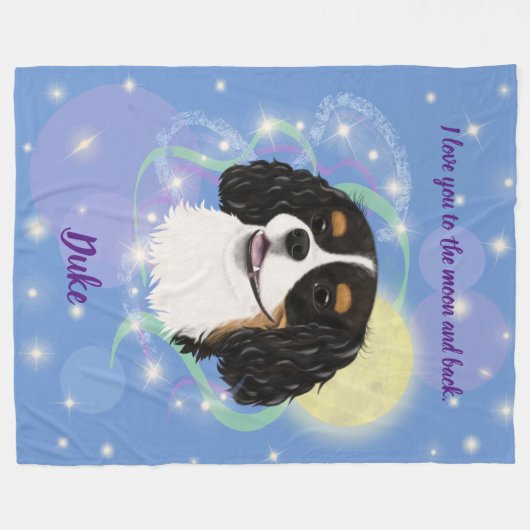 Aangepast ontwerp met driekleurige Cavalier  Fleece Deken (Voorkant (Horizontaal))