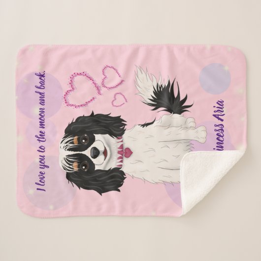 Aangepast ontwerp met driekleurige Cavalier Sherpa Deken (Voorkant (horizontaal))