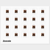 Aangepast ontwerp met foto en datum vierkante sticker (Vel)