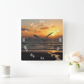 Aangepast ontwerp met uw eigen foto en Jouw tekst Vierkante Klok (Huis)