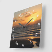 Aangepast ontwerp met uw eigen foto en Jouw tekst Vierkante Klok (Hoek)
