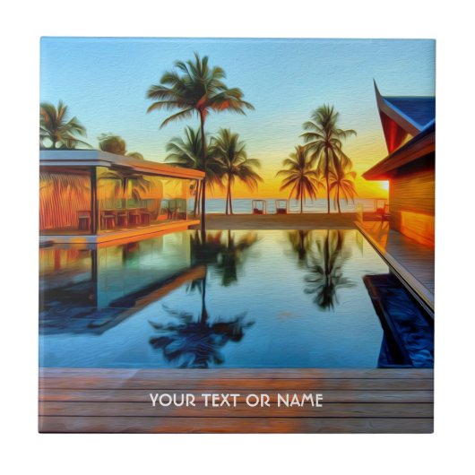 Aangepast ontwerp met uw eigen tekst en uw foto tegeltje (Voorkant)