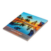 Aangepast ontwerp met uw eigen tekst en uw foto tegeltje (Zijkant)