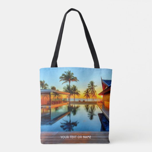 Aangepast ontwerp met uw eigen tekst en uw foto tote bag (Achterkant)