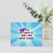 Aangepast ontwerp Optometrist Superheld Briefkaart (Staand voorkant)