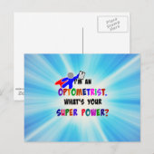 Aangepast ontwerp Optometrist Superheld Briefkaart (Voorkant / Achterkant)