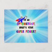 Aangepast ontwerp Optometrist Superheld Briefkaart (Voorkant)