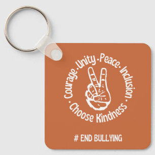 Aangepast ontwerp: Unity Day Oranje anti-pestactie Sleutelhanger
