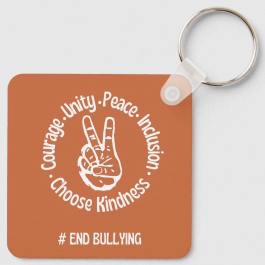 Aangepast ontwerp: Unity Day Sinaasappel tegen pes Sleutelhanger (Achterkant)