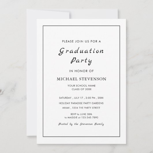 Aangepast ontwerp uw eigen Afstuderen uitnodiging (Voorkant)