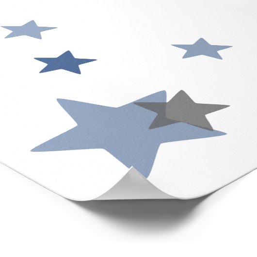 Aangepast ontwerp uw eigen poster star blauw grijs (Hoek)