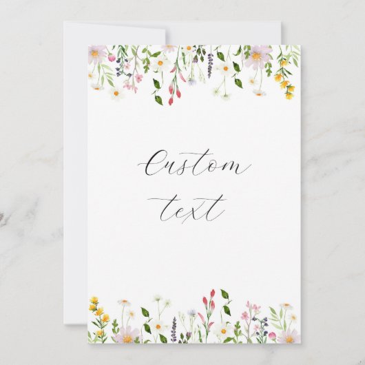 Aangepast ontwerp van de wilde bloemen kaart (Voorkant)