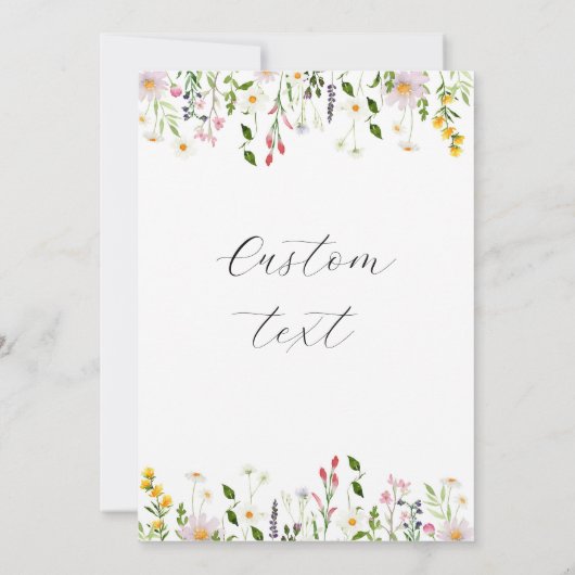 Aangepast ontwerp van de wilde bloemen kaart (Achterkant)