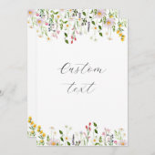 Aangepast ontwerp van de wilde bloemen kaart (Voorkant / Achterkant)