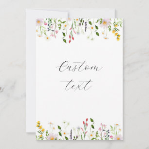 Aangepast ontwerp van de wilde bloemen kaart
