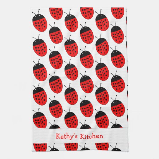 Aangepast ontwerp van Ladybug Theedoek (Verticaal)