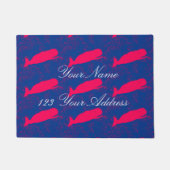 aangepast ontwerp van traditionele rode walvissen deurmat (Voorkant)