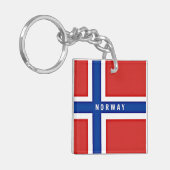 Aangepast ontwerp vlag Noorwegen Sleutelhanger (Voorkant Links)