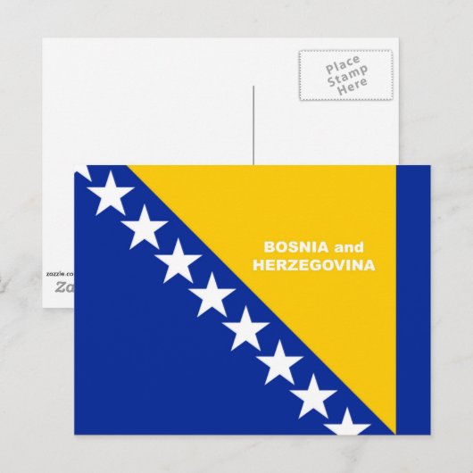 Aangepast ontwerp vlag van Bosnië-Herzegovina Briefkaart (Voorkant / Achterkant)