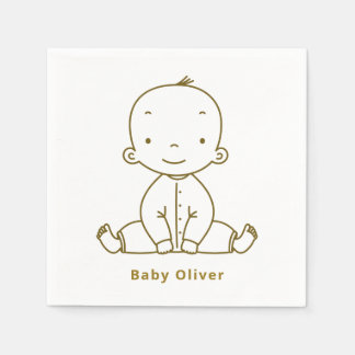 Aangepast ontwerp voor baby jongen baby shower coc servet