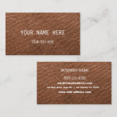 Aangepast ontwerp voor bruin leder | visitekaartje (Voorkant / Achterkant)