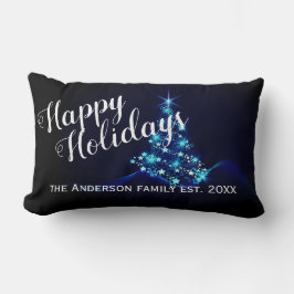 aangepast ontwerp voor kerstkussen met blauwe boom kussen