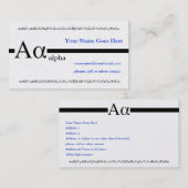 Aangepast ontwerp voor Letter Alpha Visitekaartje (Voorkant / Achterkant)