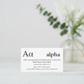 Aangepast ontwerp voor Letter Alpha Visitekaartje (Staand voorkant)