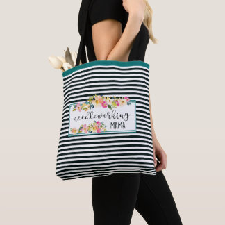 Aangepast ontwerp voor Logo van mama met needlewor Tote Bag