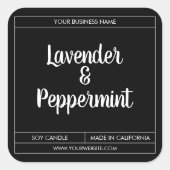 Aangepast ontwerp voor modern kaarslabel vierkante sticker (Voorkant)