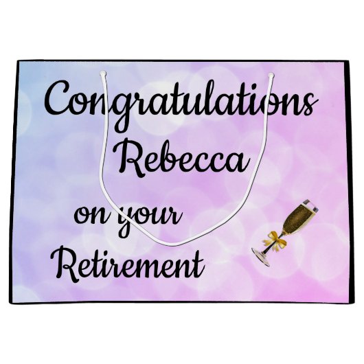 Aangepast ontwerp voor pensionering groot cadeauzakje (Voorkant)