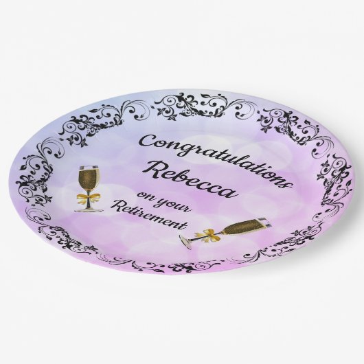 Aangepast ontwerp voor pensionering papieren bordje (Gekanteld)
