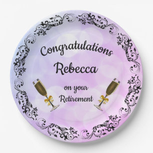 Aangepast ontwerp voor pensionering papieren bordje