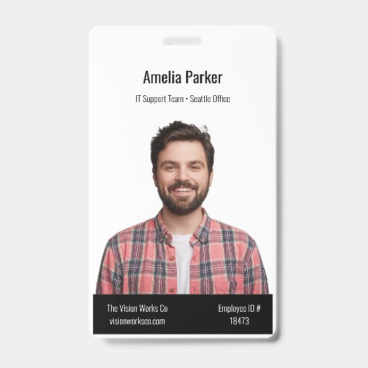 Aangepast ontwerp voor personeelsfoto-identiteit badge (Voorzijde)