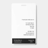 Aangepast ontwerp voor personeelsfoto-identiteit badge (Achterkant)