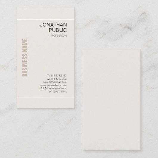 Aangepast ontwerp voor Sjabloon Moderne elegante k Visitekaartje (Voorkant / Achterkant)