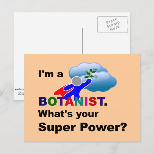 Aangepast ontwerp voor superheld botanist briefkaart (Voorkant / Achterkant)