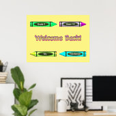 Aangepast ontwerp voor terug naar school met krijt poster (Thuiskantoor)