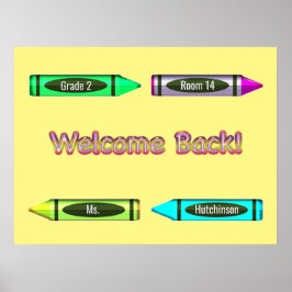 Aangepast ontwerp voor terug naar school met krijt poster