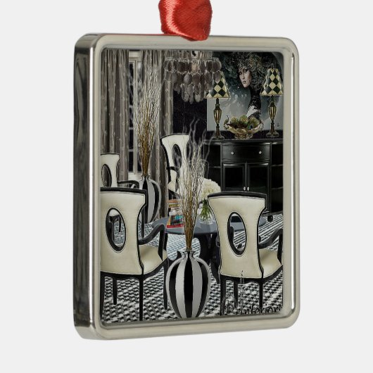 Aangepast ontwerp voor thuisgebruik zwarte lobby metalen ornament (Rechts)