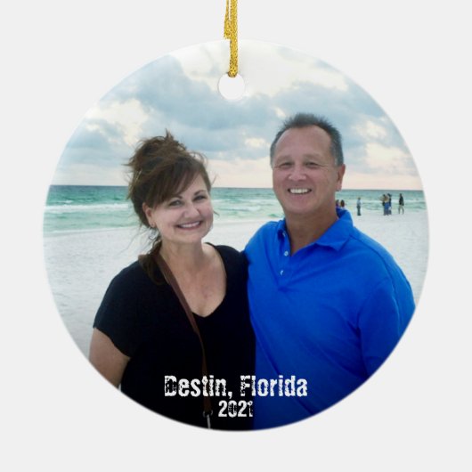 Aangepast ontwerp voor uw eigen foto's 2 zijkanten keramisch ornament (Achterkant)