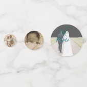 Aangepast ontwerp voor zwart-wit en Floral foto Confetti (Achterkanten)