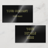 Aangepast ontwerp zwart metaal visitekaartje (Voorkant / Achterkant)