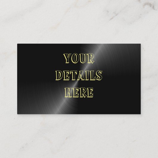 Aangepast ontwerp zwart metaal visitekaartje (Achterkant)