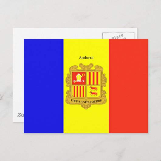 Aangepast ontworpen vlag van het briefkaart Andorr (Voorkant / Achterkant)